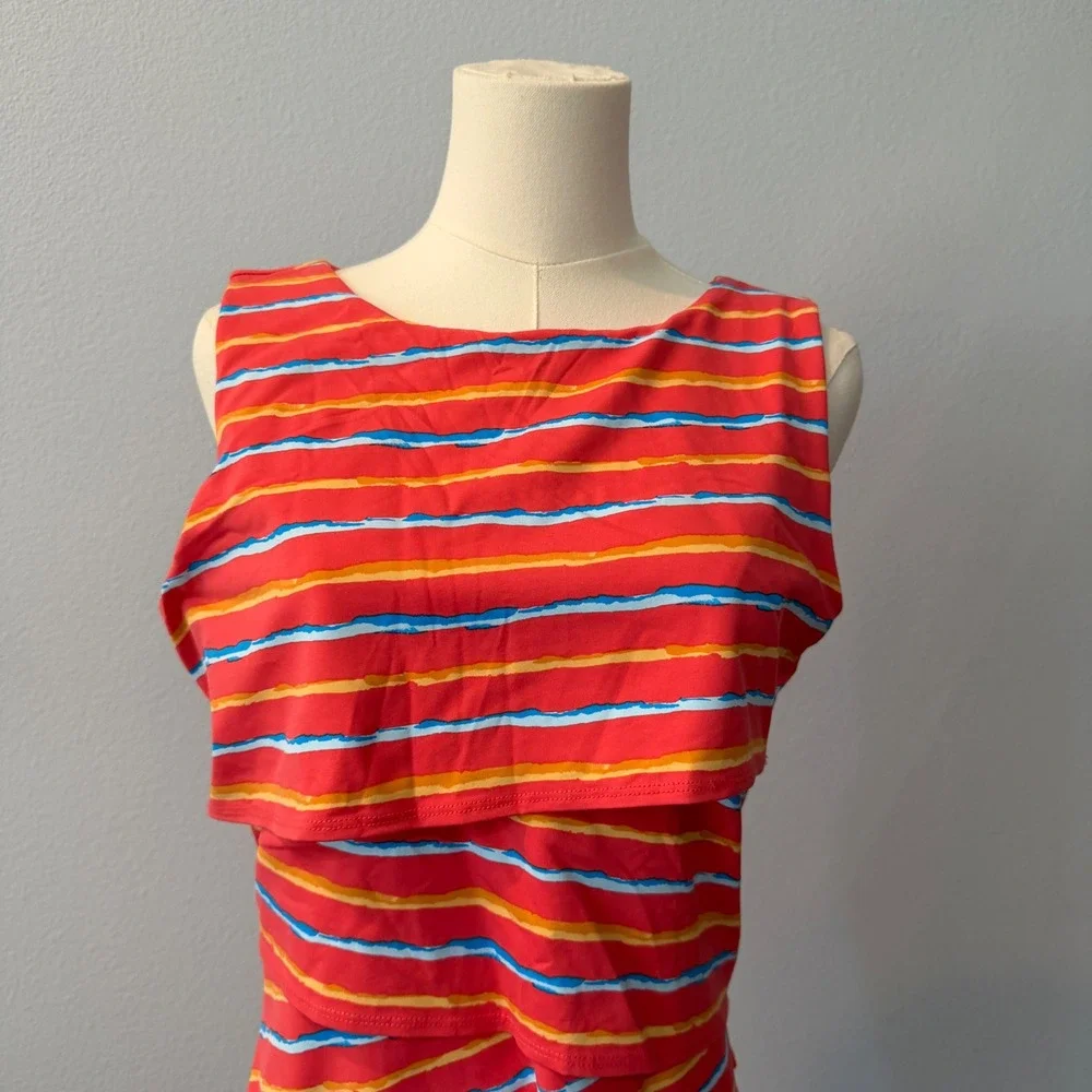 NEW J McLaughlin Nicola Catalina Cloth Tiered Mini Dress Coastal Resort Medium